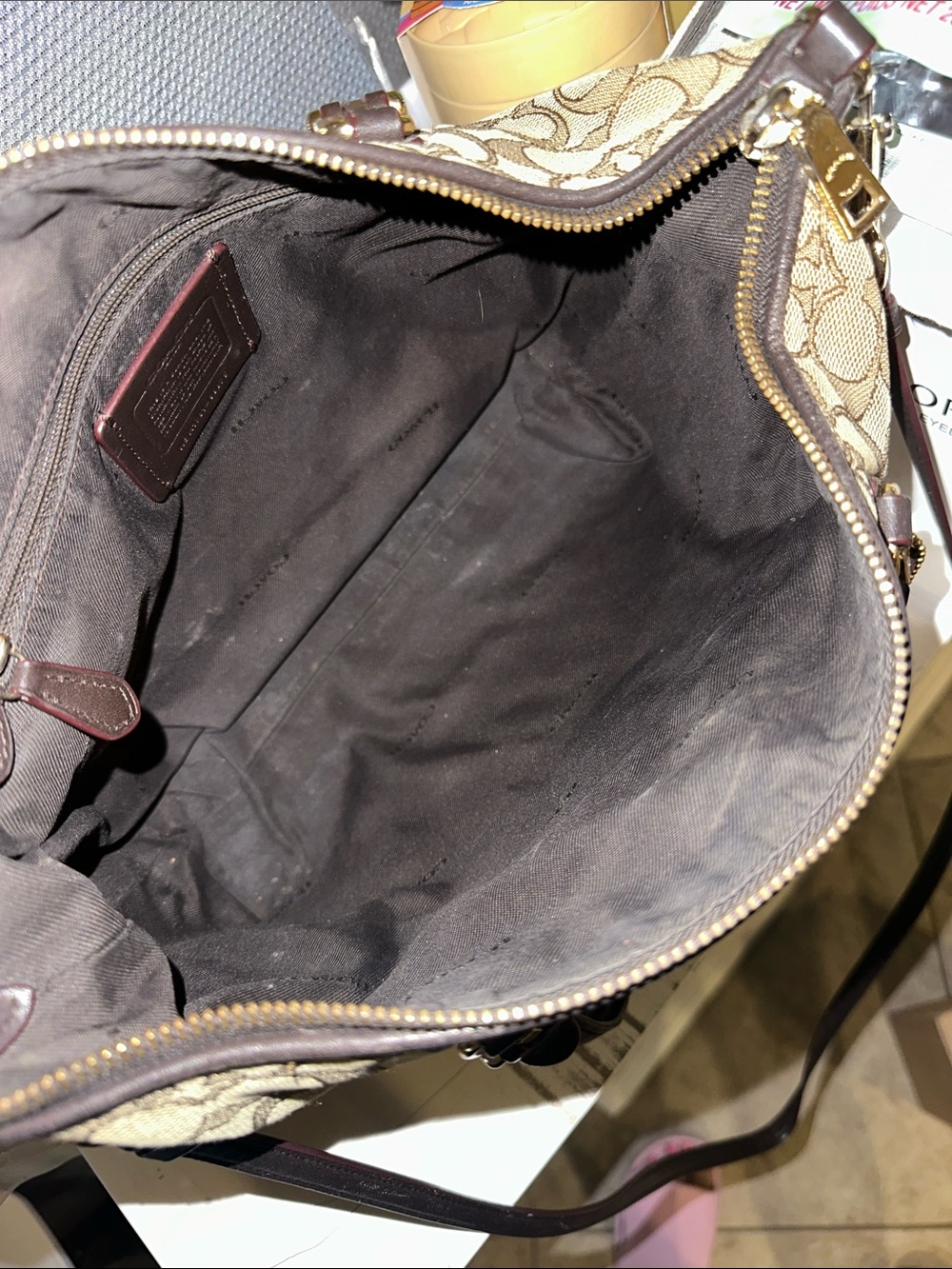 Coach Signature Canvas Crossbody in Khaki and Brown - Picture 4 of 4
